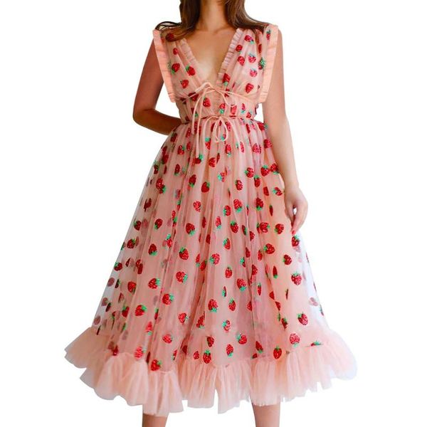 strawberry print long dress sweet mesh yarn princess evening party dresses summer sleeveless ruffles vestidos woman robes casual, Black;gray
strawberry print long dress sweet mesh yarn princess evening party dresses summer sleeveless ruffles vestidos woman robes casual, Black;gray