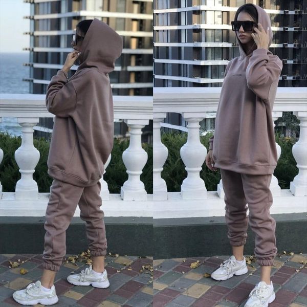 tracksuits autumn winter thick womenpant fleece warm suit 2 pieces sets hooded sweatshirt pants long sweatpants outfits streetwear, White
tracksuits autumn winter thick womenpant fleece warm suit 2 pieces sets hooded sweatshirt pants long sweatpants outfits streetwear, White