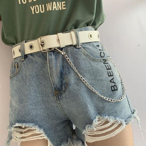 women punk chain fashion belt adjustable single row hole eyelet waistband with decorative belts, Black;brown
women punk chain fashion belt adjustable single row hole eyelet waistband with decorative belts, Black;brown