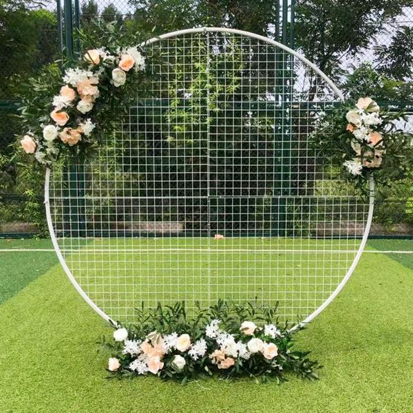 party decoration wedding decor props wrought iron white grid circle arch backdrop flower frame diy festival stage shelf1
party decoration wedding decor props wrought iron white grid circle arch backdrop flower frame diy festival stage shelf1