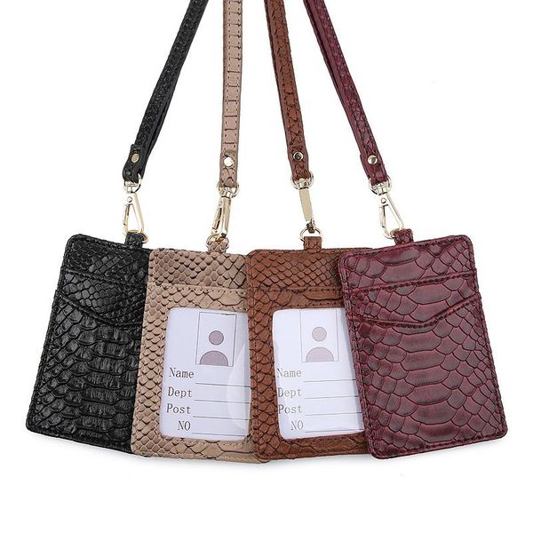 card holders ladies bus set id men work holder embrossed python pattern wallet key bag fashion documents package clip with lanyard, Brown;gray
card holders ladies bus set id men work holder embrossed python pattern wallet key bag fashion documents package clip with lanyard, Brown;gray