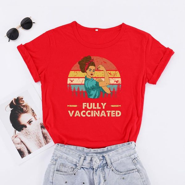 women's t-shirt fully vaccinated women t shirts vintage cotto crewneck female girl power quarantine clothes graphic tee drop top, White
women's t-shirt fully vaccinated women t shirts vintage cotto crewneck female girl power quarantine clothes graphic tee drop top, White
