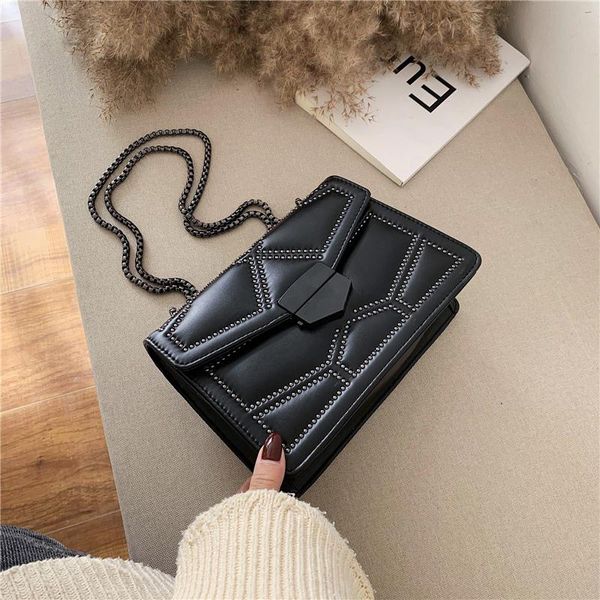 versatile flap 2021 fashion woman pu leather shoulder bag rivet chain solid messenger hard buckle travel purses and handbags bags
versatile flap 2021 fashion woman pu leather shoulder bag rivet chain solid messenger hard buckle travel purses and handbags bags
