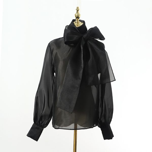 black white transparent organza blouse women blouses puff sleeve bow mesh blouse femme blusa transparente mujer, Red
black white transparent organza blouse women blouses puff sleeve bow mesh blouse femme blusa transparente mujer, Red