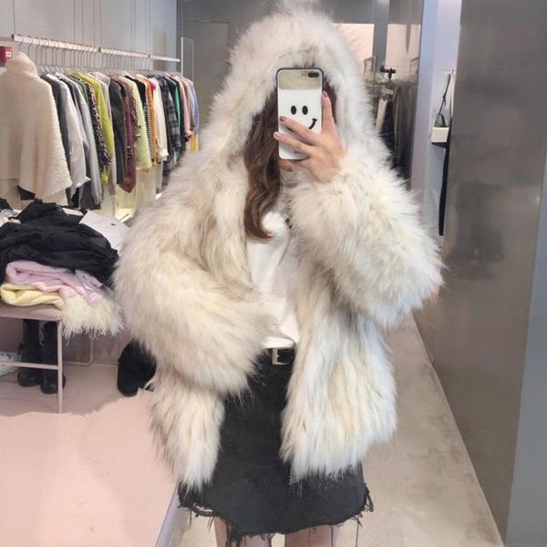 women's fur & faux gamporl coat raccoon fluffy hooded clothes elegant ladies warm with lining winter fashion, Black
women's fur & faux gamporl coat raccoon fluffy hooded clothes elegant ladies warm with lining winter fashion, Black