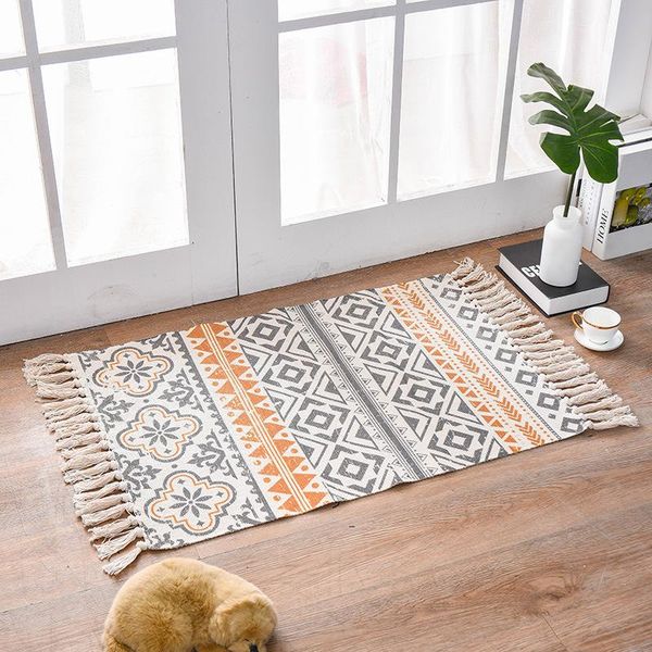 carpets fabric cotton woven floor mat, tassel knotted printed carpet, entrance modern minimalist home bedside decorative carpet
carpets fabric cotton woven floor mat, tassel knotted printed carpet, entrance modern minimalist home bedside decorative carpet