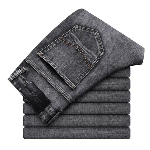 men's jeans autumn stretch regular fit business casual classic style fashion denim trousers male gray pants 2021 mens, Blue
men's jeans autumn stretch regular fit business casual classic style fashion denim trousers male gray pants 2021 mens, Blue
