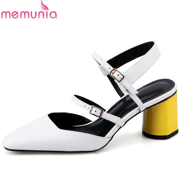 women sandals genuine leather high heels shoes buckle square toe fashion dress woman, Black
women sandals genuine leather high heels shoes buckle square toe fashion dress woman, Black