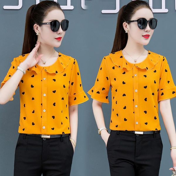 women's blouses & shirts summer dot floral print chiffon blouse shirt women clothing short sleeve o-neck casual female plus size 5xl b, White
women's blouses & shirts summer dot floral print chiffon blouse shirt women clothing short sleeve o-neck casual female plus size 5xl b, White