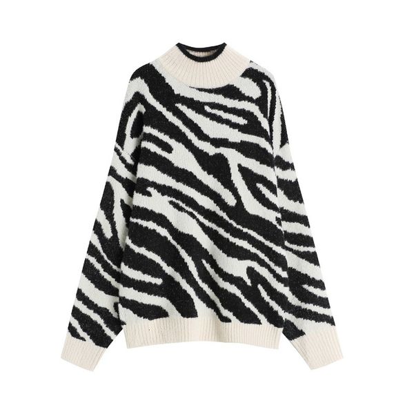 women's sweaters 2021 fashioned heavy autumn female reinforcing neck marten zebra-striped loose blouses jersejumper s88, White;black
women's sweaters 2021 fashioned heavy autumn female reinforcing neck marten zebra-striped loose blouses jersejumper s88, White;black
