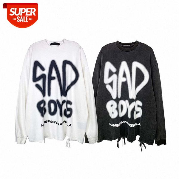 vivgae men's retro graffiti inkjet distressed long-sleeved t-shirt men and women dark hip hop loose #zy3z, White;black
vivgae men's retro graffiti inkjet distressed long-sleeved t-shirt men and women dark hip hop loose #zy3z, White;black