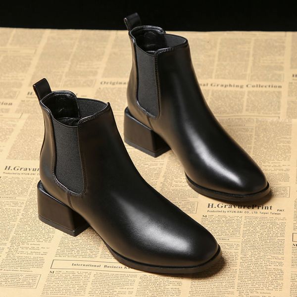 shoes short woman stretch boots women's plush booties winter shoes british style block heel chelse footware 7qe1, Black
shoes short woman stretch boots women's plush booties winter shoes british style block heel chelse footware 7qe1, Black