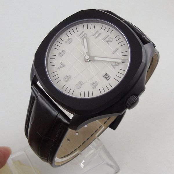 wristwatches 40mm white sterile dial date pvd coated sapphire glass square luminous miyota 8215 movement automatic mens watch, Slivery;brown
wristwatches 40mm white sterile dial date pvd coated sapphire glass square luminous miyota 8215 movement automatic mens watch, Slivery;brown
