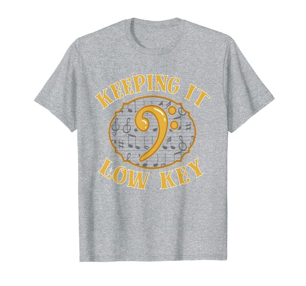music t-shirt keeping it low key musician humor bass clef t-shirt, White;black
music t-shirt keeping it low key musician humor bass clef t-shirt, White;black