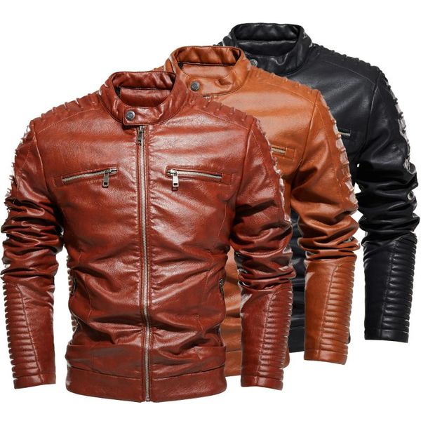 men's jackets motorcycle jacket for men autumn/winter 2021 fashion casual leather winter velvet pu waterproof biker, Black;brown
men's jackets motorcycle jacket for men autumn/winter 2021 fashion casual leather winter velvet pu waterproof biker, Black;brown
