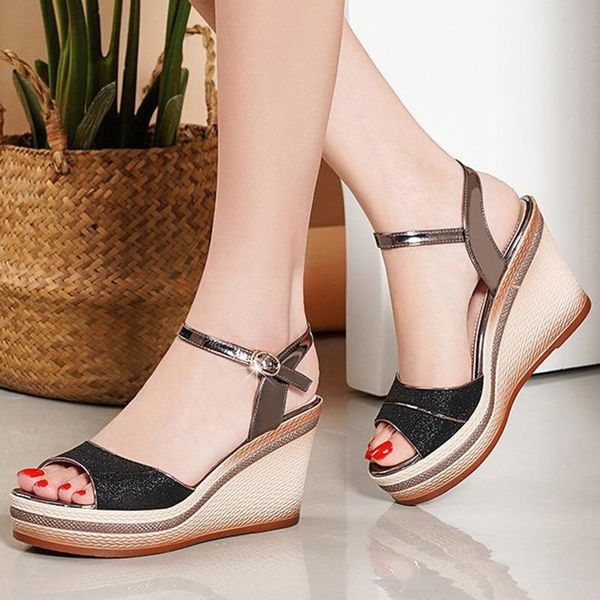 mature wedges platform women's sandal ladies platforms high heels sandals shoes for women 2021 zapatos de mujer, Black
mature wedges platform women's sandal ladies platforms high heels sandals shoes for women 2021 zapatos de mujer, Black
