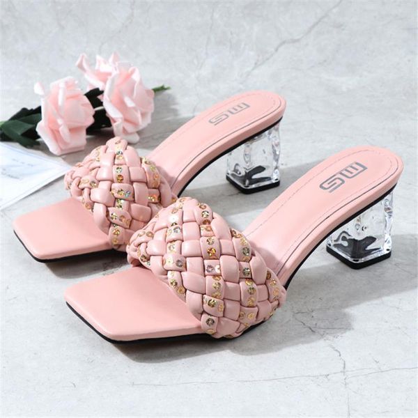 sandals women's shoes women slippers mules slides 6cm crystal heel square heels black fashion party wedding footwear 2021
sandals women's shoes women slippers mules slides 6cm crystal heel square heels black fashion party wedding footwear 2021
