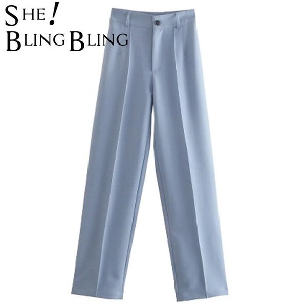 sheblingbling women pant traf casual high waist chic office ladies female elegant black straight suit pants trousers 220311, Black;white
sheblingbling women pant traf casual high waist chic office ladies female elegant black straight suit pants trousers 220311, Black;white