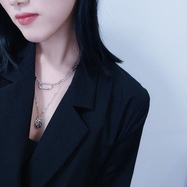 chains titanium steel female multilayer pendant necklace jewelry gift for women, Silver
chains titanium steel female multilayer pendant necklace jewelry gift for women, Silver