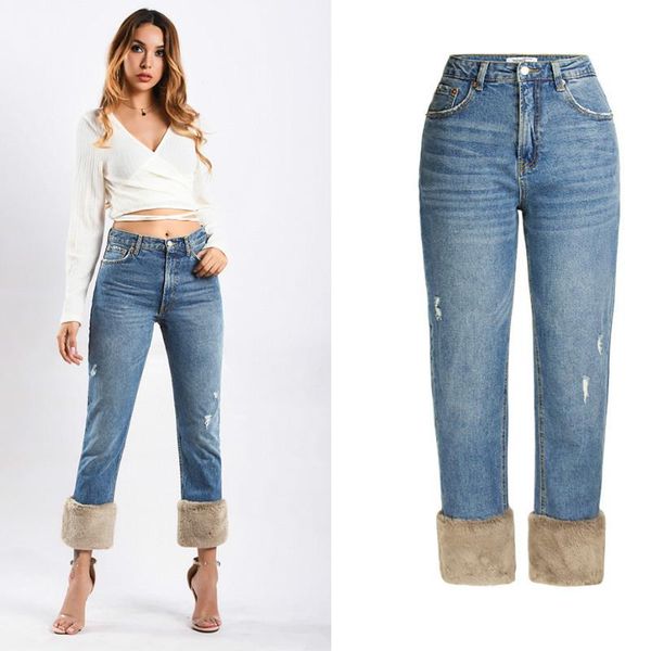 women's jeans high waist streetwear women fashion straight denim pants plus hair cuffs vintage moustache effect blue winter
women's jeans high waist streetwear women fashion straight denim pants plus hair cuffs vintage moustache effect blue winter