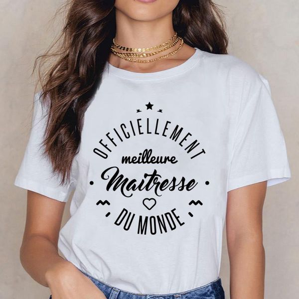 women's t-shirt t shirt women meilleure maitresse du monde o-neck vintage short female, White
women's t-shirt t shirt women meilleure maitresse du monde o-neck vintage short female, White