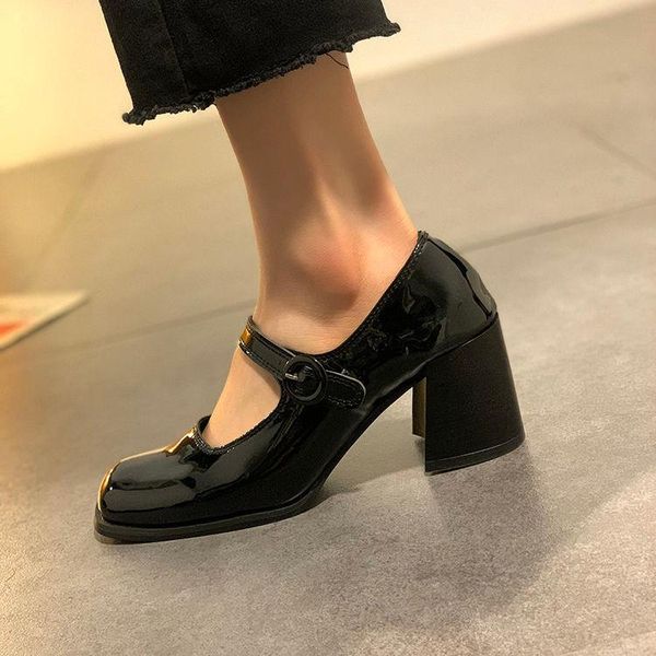 dress shoes women high heels women's 2021 spring heel chaussure femme zapatos mujer, Black