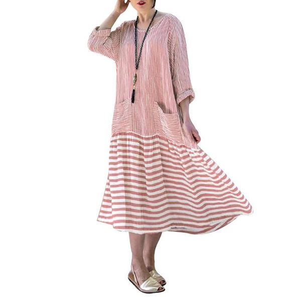 casual dresses 2021 vintage boho striped patchwork plus size long sleeve o-neck loose women party tunic dress vestidos with pockets, Black;gray
casual dresses 2021 vintage boho striped patchwork plus size long sleeve o-neck loose women party tunic dress vestidos with pockets, Black;gray