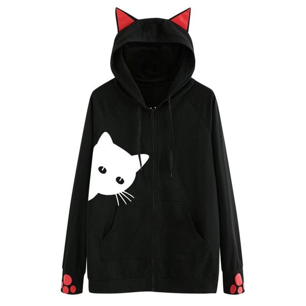 women's hoodies & sweatshirts funny cat printing harajuku loose casual patchwork long sleeve hooded ear high street, Black
women's hoodies & sweatshirts funny cat printing harajuku loose casual patchwork long sleeve hooded ear high street, Black