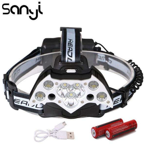 7*t6+2*xpe head super bright headlamp 6 modes led camping lamp by 18650 battery portable lantern headlamps
7*t6+2*xpe head super bright headlamp 6 modes led camping lamp by 18650 battery portable lantern headlamps