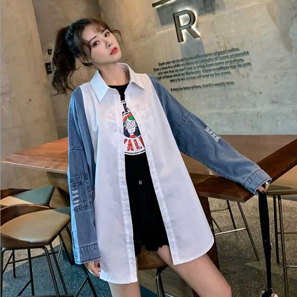 women's jackets 2021 spring autumn women outercoat high quatily female denim jacket fashion ladies coat loose solid color qt111, Black;brown
women's jackets 2021 spring autumn women outercoat high quatily female denim jacket fashion ladies coat loose solid color qt111, Black;brown
