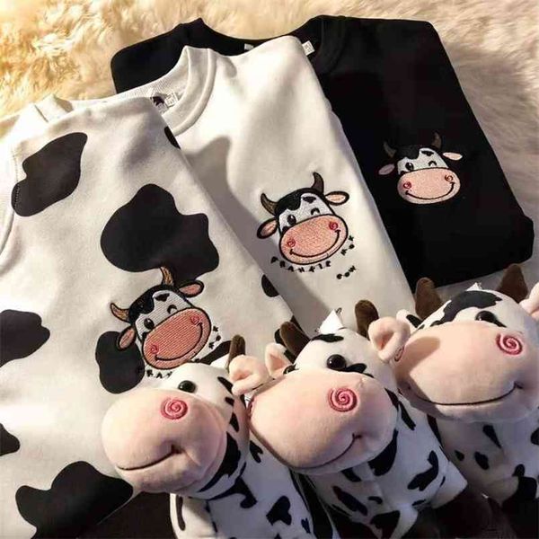 qweek kawaii cow print sweatshirt women japanese harajuku cute milk embroidery long sleeve hoodie fashion korean 210813, Black
qweek kawaii cow print sweatshirt women japanese harajuku cute milk embroidery long sleeve hoodie fashion korean 210813, Black