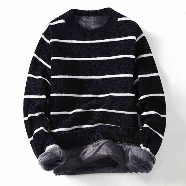 2020 Winter Super Warm Men's O neck Slim Soft Fce Pullover Striped Knitted Plus veet thickening Sweater Men, White;black
2020 Winter Super Warm Men's O neck Slim Soft Fce Pullover Striped Knitted Plus veet thickening Sweater Men, White;black