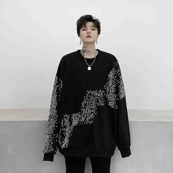 male straights hip hop ins performance clothes, sweater, lazy personality jacket, autumn dress, dark and loose sequins 2647, Black
male straights hip hop ins performance clothes, sweater, lazy personality jacket, autumn dress, dark and loose sequins 2647, Black