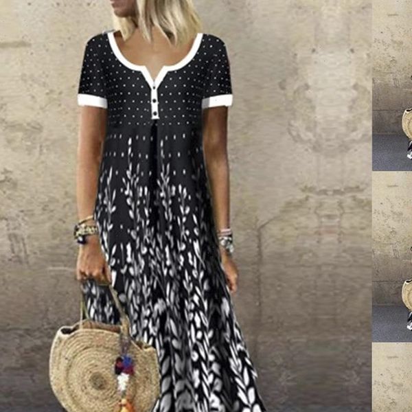 women casual womens dresses v neck short sleeve large hem leaves print beach long dress drop good quality, Black;gray
women casual womens dresses v neck short sleeve large hem leaves print beach long dress drop good quality, Black;gray