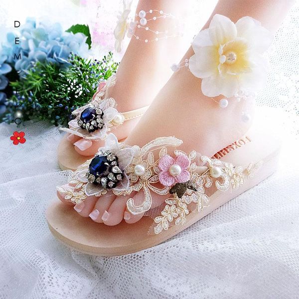 summer sandals flowers pearl female flip-flops wedges shoes women beach slippers, Black
summer sandals flowers pearl female flip-flops wedges shoes women beach slippers, Black