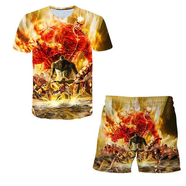 children clothing summer t-shirt + sports shorts attack at giant 2-piece suits girl graphic casual pants short sleeve, White
children clothing summer t-shirt + sports shorts attack at giant 2-piece suits girl graphic casual pants short sleeve, White