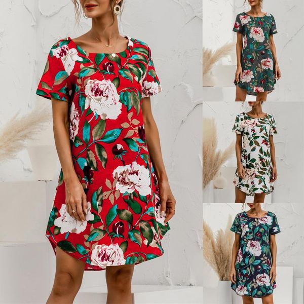 casual dresses women's loose short sleeve round neck flower prined dress women streetwear fashion female vestido, Black;gray
casual dresses women's loose short sleeve round neck flower prined dress women streetwear fashion female vestido, Black;gray