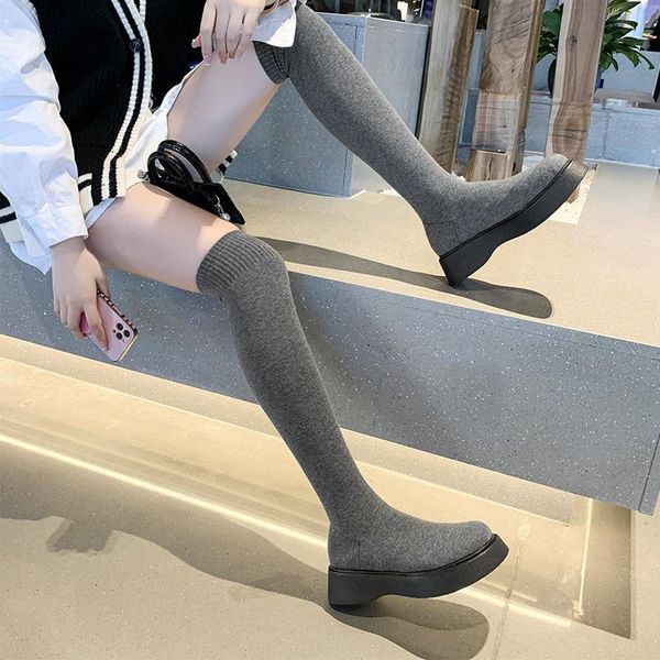 boots over the knee high heels women chunky 2022 winter knitting fashion shoes designer sock pumps mujer zapatos, Black
boots over the knee high heels women chunky 2022 winter knitting fashion shoes designer sock pumps mujer zapatos, Black