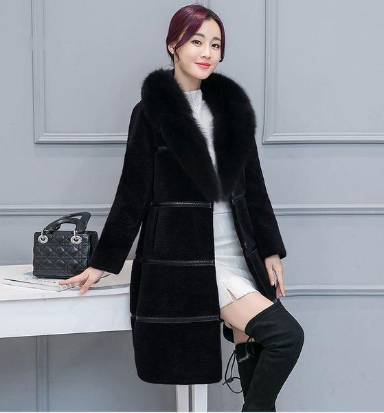 women's fur & faux women elegant jacket coats collar winter fashion gray coat thick warm outerwear, Black
women's fur & faux women elegant jacket coats collar winter fashion gray coat thick warm outerwear, Black