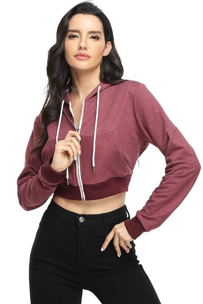 2021 new women's long sleeve open navel hoodie fitness casual sweater short sweatshirt, Black;brown
2021 new women's long sleeve open navel hoodie fitness casual sweater short sweatshirt, Black;brown