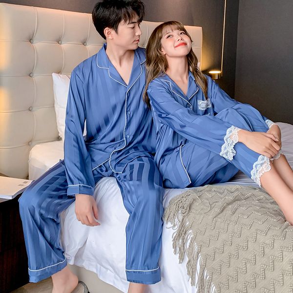 spring striped silk satin pajama set couples long sleeve pants male sleepwear women men wedding nightwear homewear, Black;red
spring striped silk satin pajama set couples long sleeve pants male sleepwear women men wedding nightwear homewear, Black;red