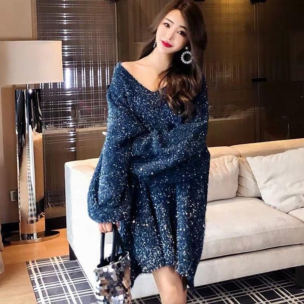 women's sweaters women 2021 autumn fashion long v-neck sweater female loose knitted warm ladies solid color pullover w884, White;black
women's sweaters women 2021 autumn fashion long v-neck sweater female loose knitted warm ladies solid color pullover w884, White;black