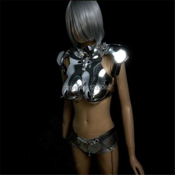party decoration wyy ballroom dance women robot suit dj perform stage costumes silver mirror bodysuit armor outfits bar rave wears dress bra
party decoration wyy ballroom dance women robot suit dj perform stage costumes silver mirror bodysuit armor outfits bar rave wears dress bra