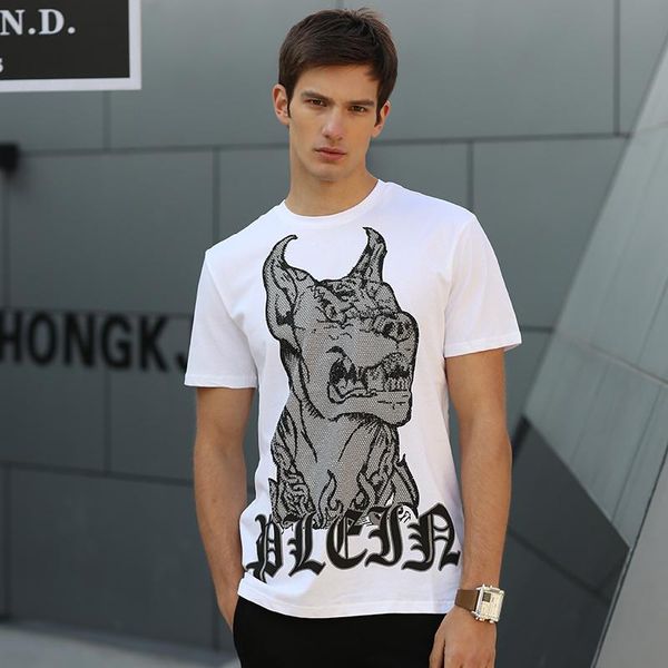 men's t-shirts alexplein white cotton tshirt for men clothing fashion cartoon rhinestones funny streetwear 2021 summer crew neck shorts, White;black
men's t-shirts alexplein white cotton tshirt for men clothing fashion cartoon rhinestones funny streetwear 2021 summer crew neck shorts, White;black