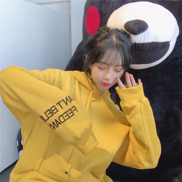women's hoodies & sweatshirts hooded sweatshirt women long sleeve autumn winter thick plus velvet korean large size loose arm embroider, Black
women's hoodies & sweatshirts hooded sweatshirt women long sleeve autumn winter thick plus velvet korean large size loose arm embroider, Black