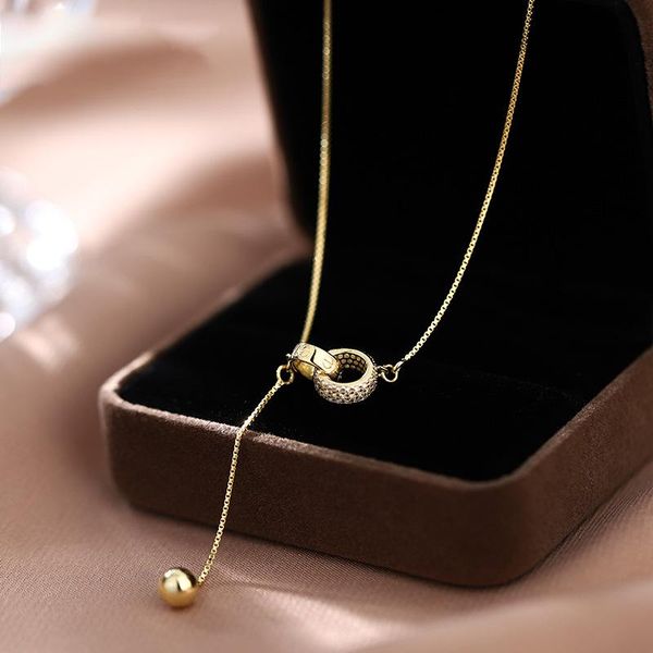 pendant necklaces exquisite round bead double ring necklace for women crystal zircon choker clavicle chain female fashion jewelry anniversar, Silver
pendant necklaces exquisite round bead double ring necklace for women crystal zircon choker clavicle chain female fashion jewelry anniversar, Silver