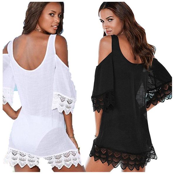 women's swimwear cover up bikini women knitting swimsuit cover-up mesh beach dress black white bathing suit wear, White;black
women's swimwear cover up bikini women knitting swimsuit cover-up mesh beach dress black white bathing suit wear, White;black