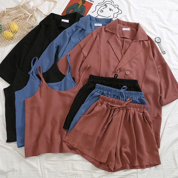 office ladies set summer korean 3 pieces suits blazers+camisole+shorts elastic wasit biker shorts women tracksuits two piece dress, White
office ladies set summer korean 3 pieces suits blazers+camisole+shorts elastic wasit biker shorts women tracksuits two piece dress, White