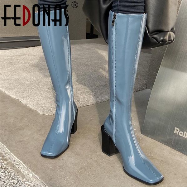 boots fedonas square toe high heels women knee-high patent leather fashion concise zipper party casual shoes woman autumn winter, Black
boots fedonas square toe high heels women knee-high patent leather fashion concise zipper party casual shoes woman autumn winter, Black