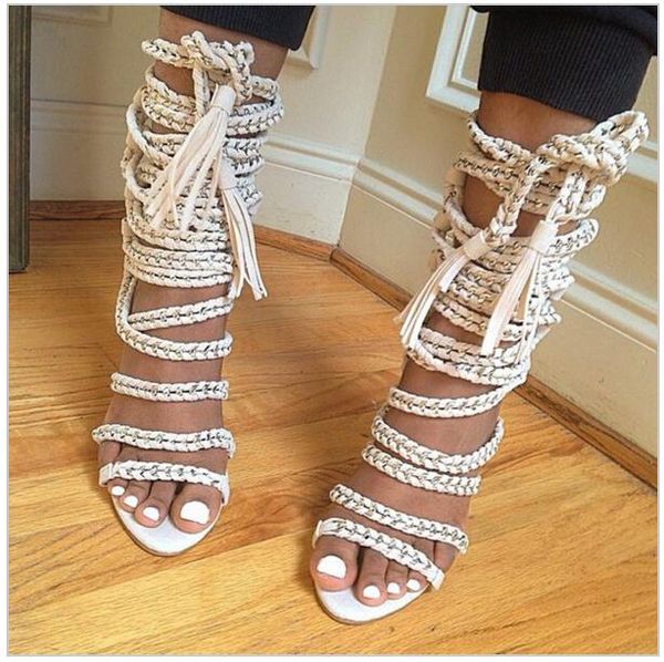 chains rope women sandals high heels stiletto tassel lace up gladiator botas strappy celebrity summer shoes woman, Black
chains rope women sandals high heels stiletto tassel lace up gladiator botas strappy celebrity summer shoes woman, Black